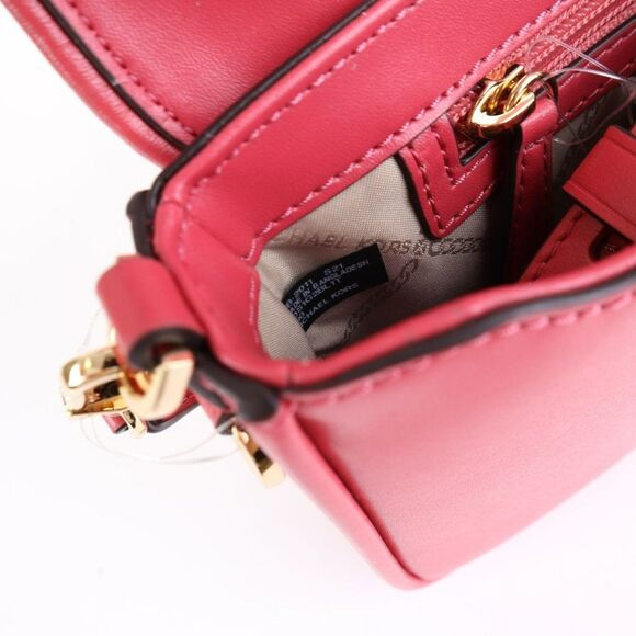 NWT MICHAEL Kors Bradshaw Woven Leather Convertible Shoulder Bag Light Berry Sor - Picture 11 of 14